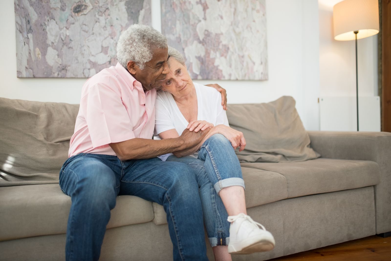 REACH Home Care caregiver with an elderly couple at home in the Tri-Cities